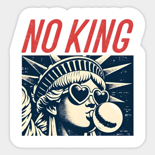No King Freedom Pop Art Illustration with Retro Style Sticker by anas ouarid